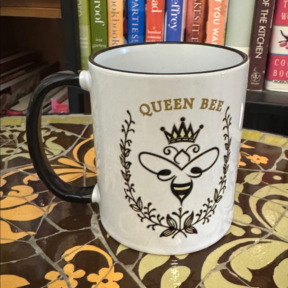 Queen Bee White and Black Ceramic Mug